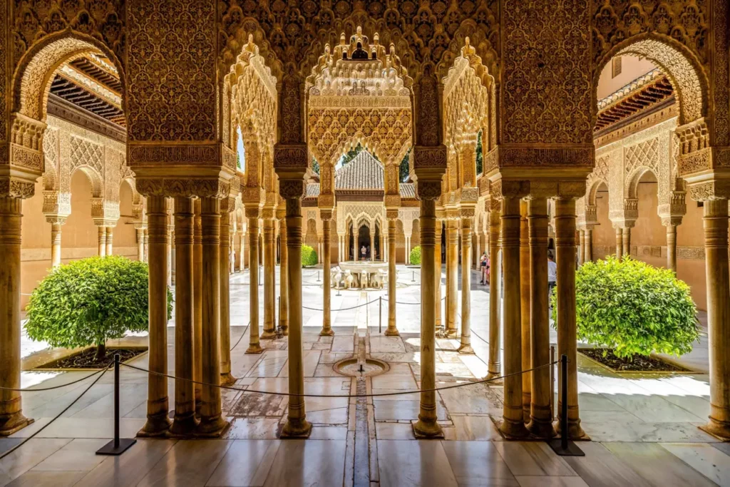 Explore the beautiful architecture of the Alhambra in Spain