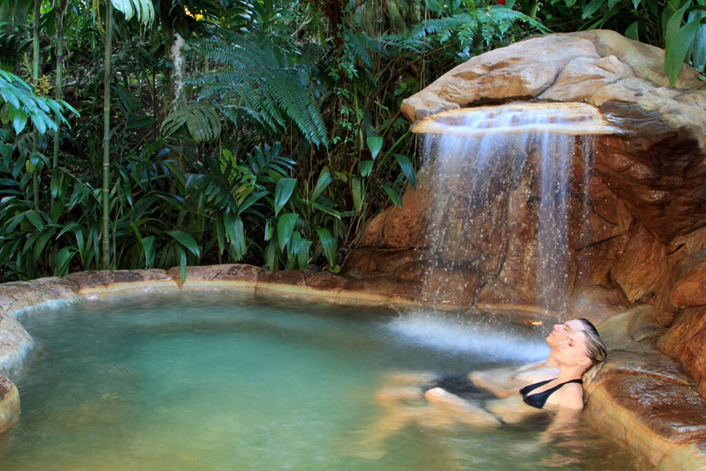 Relax in the hot springs of Costa Rica's Arenal Volcano