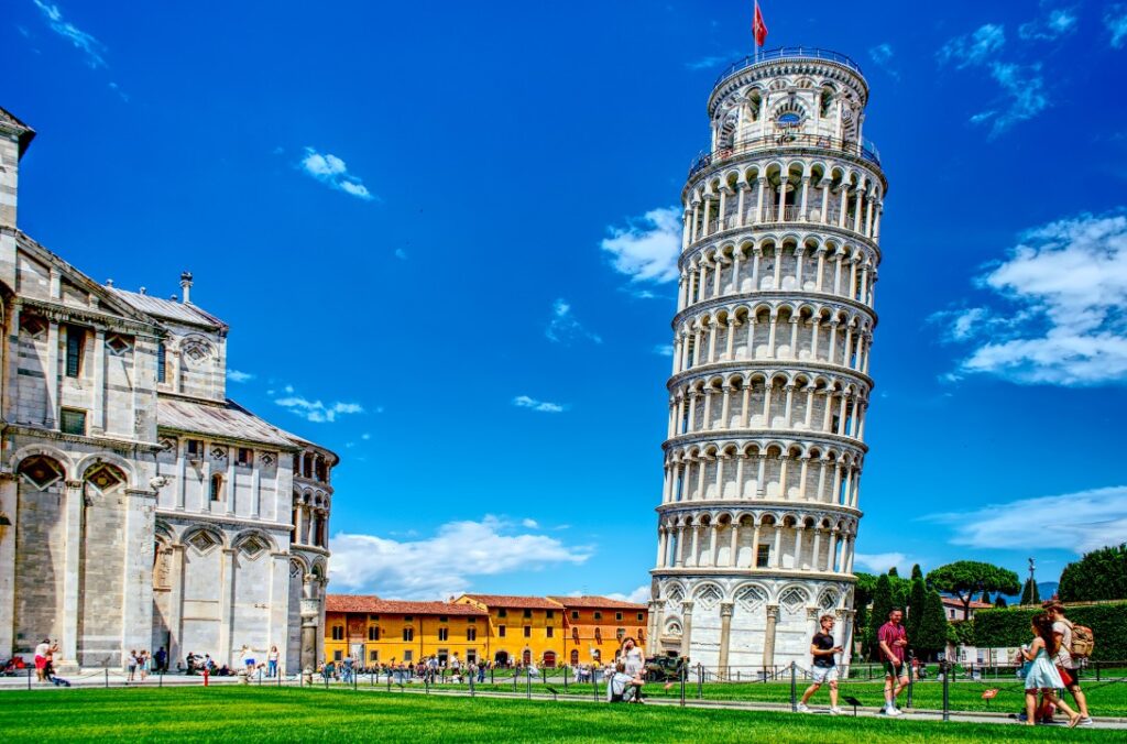 Marveling at the Leaning Tower of Pisa