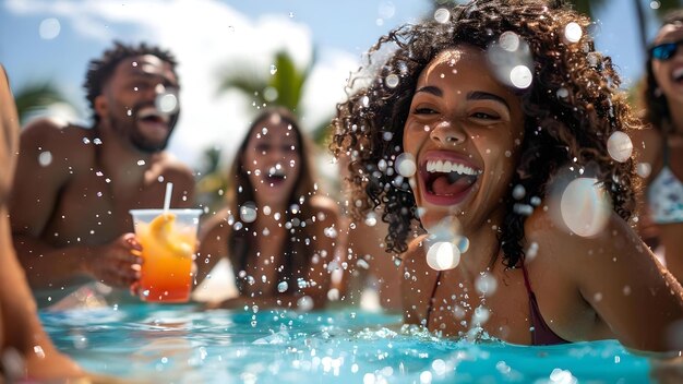 Pool Party with Refreshing Drinks